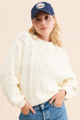 Cream Cable Knit Sweater