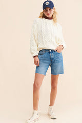 Cream Cable Knit Sweater
