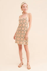 Multicolor Crochet Knit Mini Dress