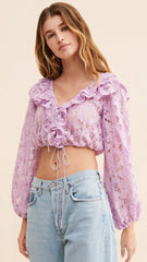 Purple Crochet Lace Crop Top
