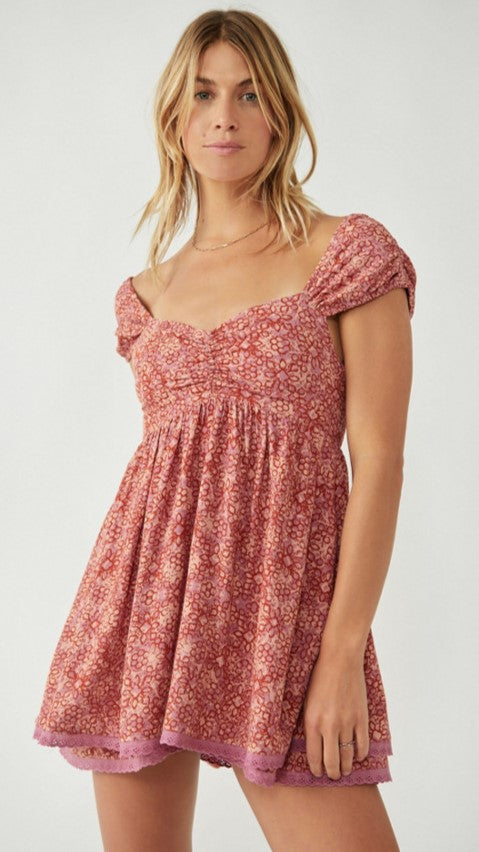 Red Floral Mini Dress