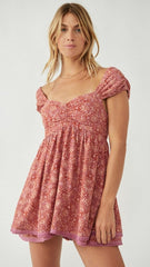 Red Floral Mini Dress