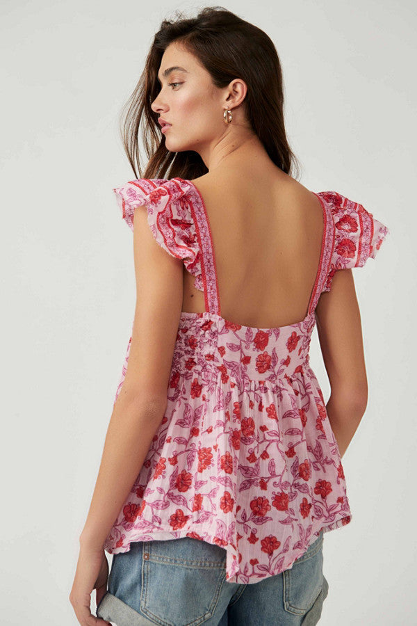 Pink Floral Tank Top