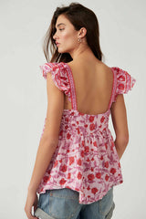 Pink Floral Tank Top