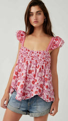 Pink Floral Tank Top
