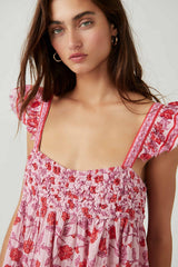 Pink Floral Tank Top