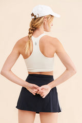 Black Side Striped Mini Skort