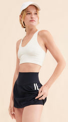 Black Side Striped Mini Skort