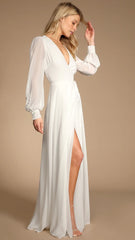 Innocent White High Slit Midi Dress