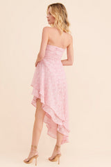 Blush Strapless Midi Dress