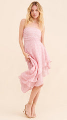 Blush Strapless Midi Dress