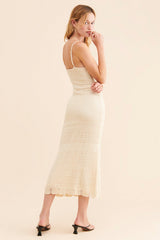 Beige Knit Midi Dress