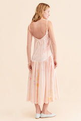 Pink Solid Sleeveless Midi Dress