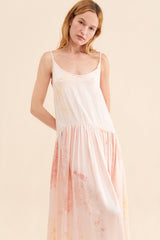 Pink Solid Sleeveless Midi Dress