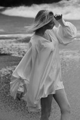 White Sleek Satin Mini Dress