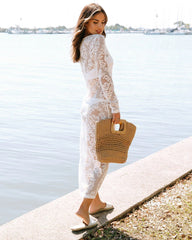 White Crochet Beach Coverup Dress