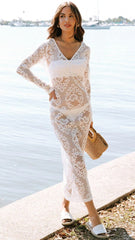 White Crochet Beach Coverup Dress