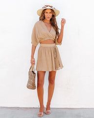 Khaki Wrap Crop Top