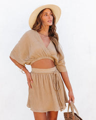 Khaki Wrap Crop Top
