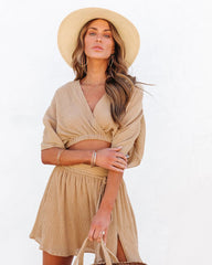 Khaki Wrap Crop Top