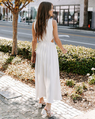 White Sleeveless Midi Dress