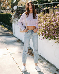 Violet Crochet Knit Crop Top