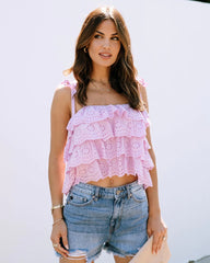 Lavender Tiered Crop Top