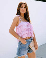 Lavender Tiered Crop Top