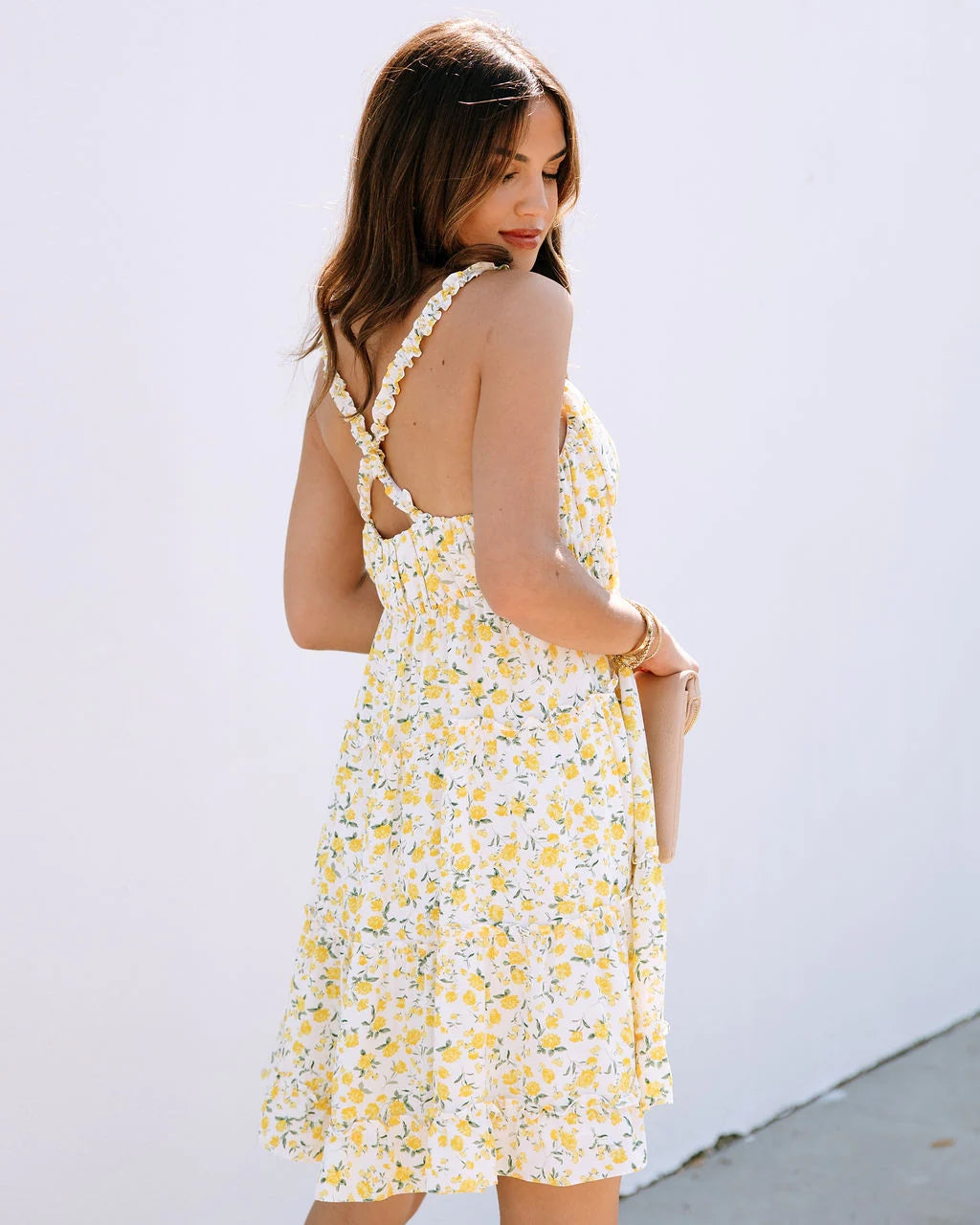 Delicate Yellow Floral Slip Mini Dress Groovy Mimi Delicate Yellow Floral Slip Mini Dress Groovy Mimi