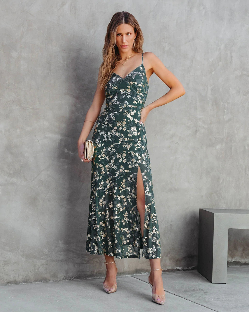 Green Floral Midi Dress – Groovy Mimi
