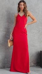 Red Slip Maxi Dress