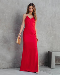 Red Slip Maxi Dress