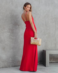 Red Slip Maxi Dress