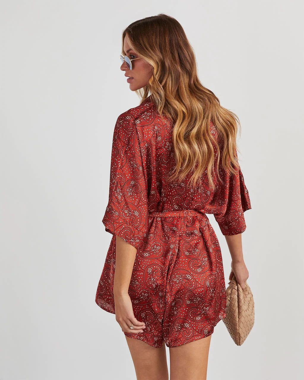 Burgundy Paisley Print Rompers – Groovy Mimi
