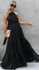 Black Halter Maxi Dress