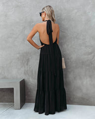 Black Halter Maxi Dress