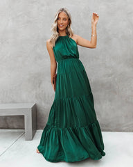 Emerald Green Halter Maxi Dress