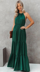 Emerald Green Halter Maxi Dress