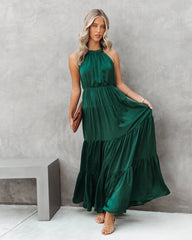 Emerald Green Halter Maxi Dress