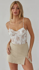 Khaki Split Mini Skort