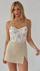 Khaki Split Mini Skort