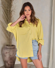 Yellow Solid Button Down Shirt