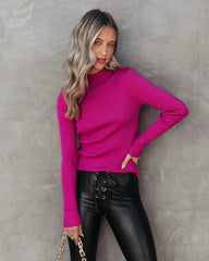 Fuchsia Ribbed Knit Top