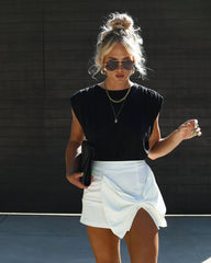 White Bowknot Mini Skort