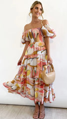 Blush Floral Midi Dress