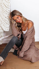 Khaki Knit Long Cardigan