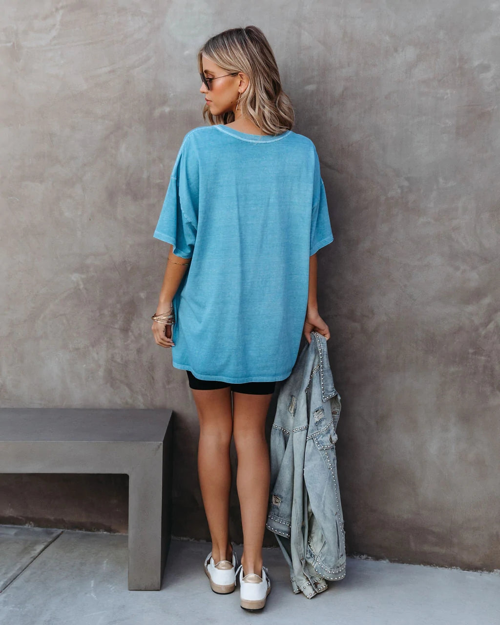 Blue Oversized Long Tee