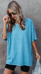 Blue Oversized Long Tee