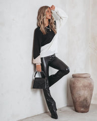 Black White Knit Sweater