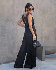 Black Wide-Leg Jumpsuits